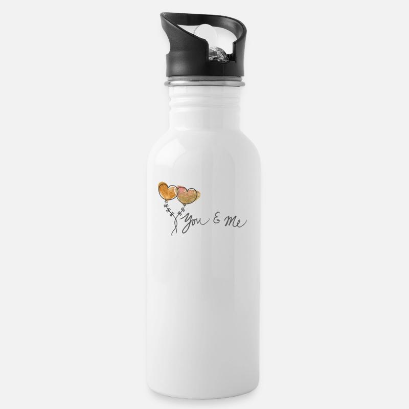 YoU Me DESIGN - Gourde avec paille intégrée - blanc