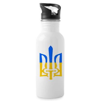 ukraine - Trinkflasche mit integriertem Trinkhalm - Weiß - Rechts