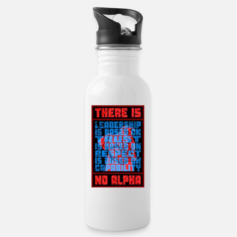 There is no Alpha - Water bottle with straw - white