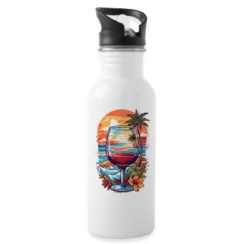 Beach wine glass - Water bottle with straw - white - Right