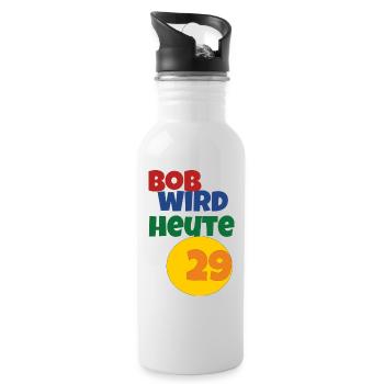 Bob turns 29 today - Water bottle with straw - white - Right