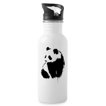 Panda - Trinkflasche mit integriertem Trinkhalm - Weiß - Rechts
