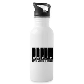 Life Is A Series Of Choices Golf Player Golfing Pu - Trinkflasche mit integriertem Trinkhalm - Weiß - Rechts