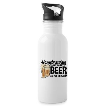 Homebrewing Is My Hobby Beer Is My Reward Brewing - Trinkflasche mit integriertem Trinkhalm - Weiß - Rechts