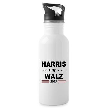 Harris Walz 2024 - Trinkflasche mit integriertem Trinkhalm - Weiß - Rechts