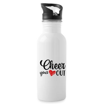 Cheer Your Heart Out Cheerleading Cheerdance Gymna - Trinkflasche mit integriertem Trinkhalm - Weiß - Rechts