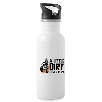 A Little Dirt Never Hurt Motocross Motorcycle Dirt - Trinkflasche mit integriertem Trinkhalm - Weiß - Rechts