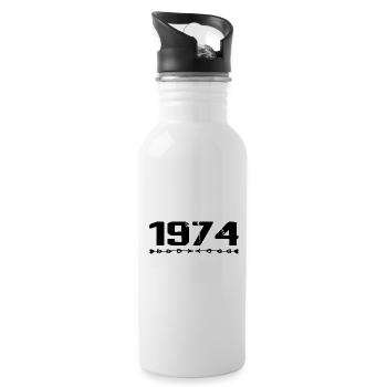 1974 Retro 1974 Birthday 1974 Vintage 1974 - Water bottle with straw - white - Right