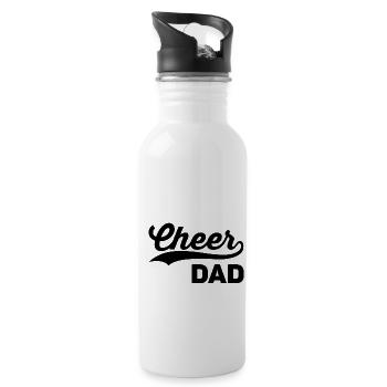 Cheer Dad The Only Thing I Flip Is My Wallet Gymna - Trinkflasche mit integriertem Trinkhalm - Weiß - Rechts