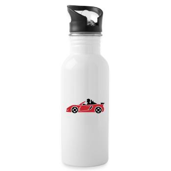 Voiture de course Voiture de sport - Gourde avec paille intégrée - blanc - Droite