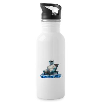 Eisbär Sonnenbrille Sonnenliege Eisscholle - Trinkflasche mit integriertem Trinkhalm - Weiß - Rechts