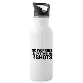 No Worries I've Taken My Shots Golf Golfing Golfer - Trinkflasche mit integriertem Trinkhalm - Weiß - Rechts