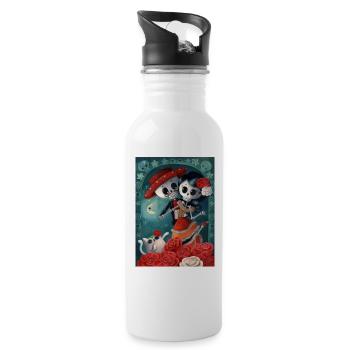 Dia de Los Muertos Lovers - Water bottle with straw - white - Right