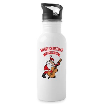Noël Noël Père Noël Père Noël - Gourde avec paille intégrée - blanc - Droite