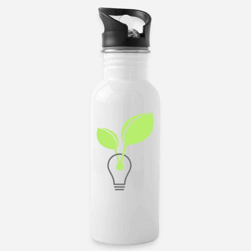 lampe d’énergie verte - Gourde avec paille intégrée - blanc