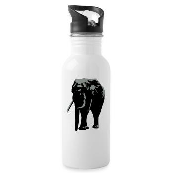 éléphant - Gourde avec paille intégrée - blanc - Droite