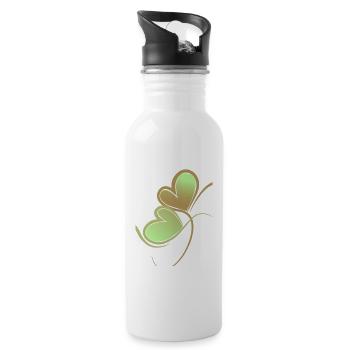 Herzen - Trinkflasche mit integriertem Trinkhalm - Weiß - Rechts