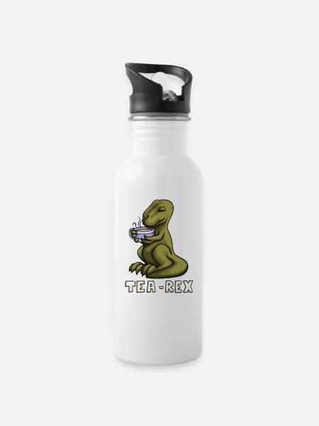 Tea-Rex - Trinkflasche mit integriertem Trinkhalm - Weiß