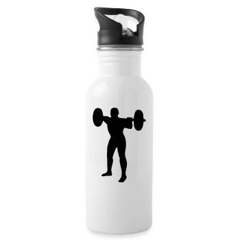 Weightlifter, weightlifting - haltérophilie - Gourde avec paille intégrée - blanc - Droite