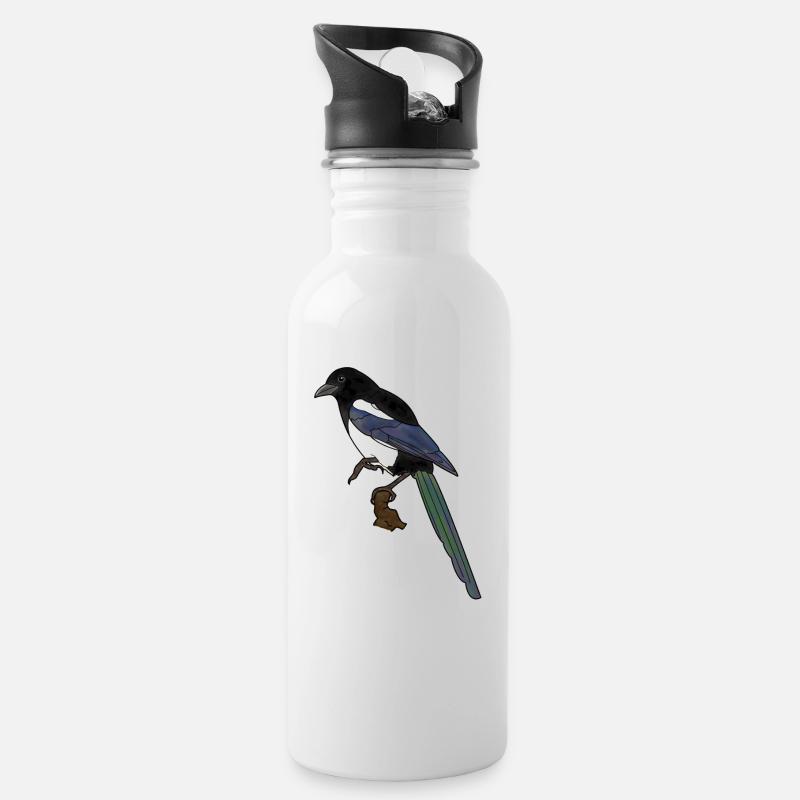 Elster - Trinkflasche mit integriertem Trinkhalm - Weiß