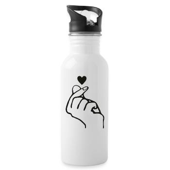 hands clicking - Water bottle with straw - white - Right