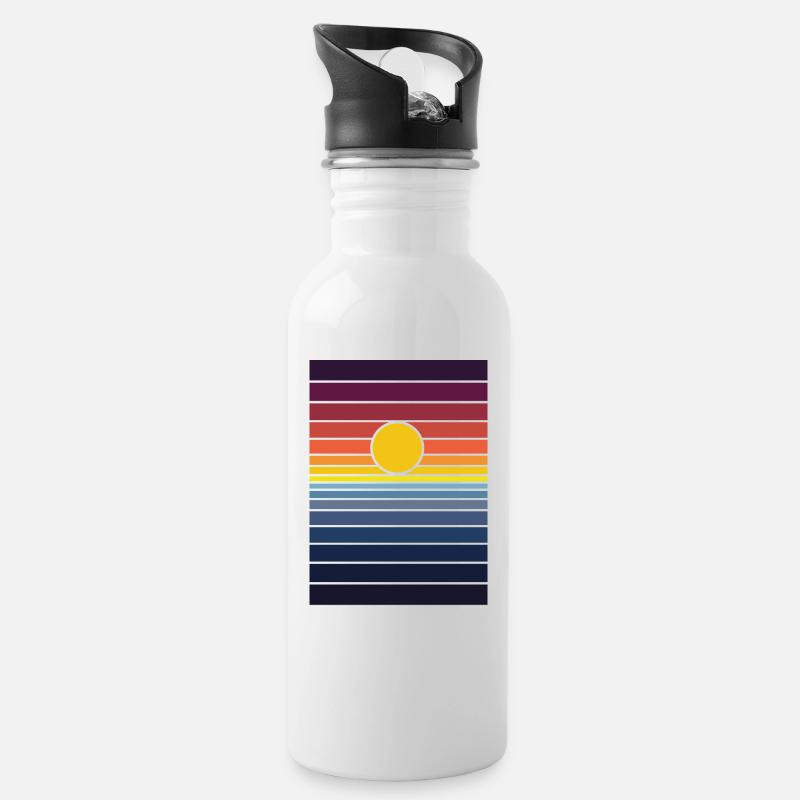 le coucher du soleil - Gourde avec paille intégrée - blanc