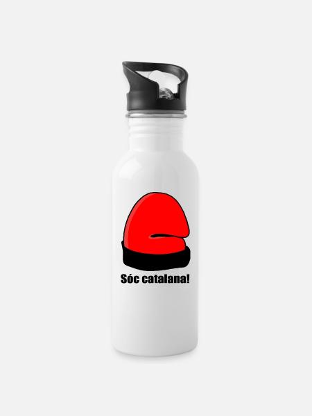 Catalan Soc - Water bottle with straw - white