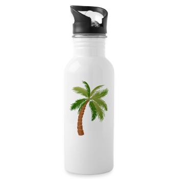 palm tree palm palms 1 - Water bottle with straw - white - Right