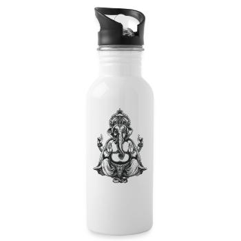 Ganesha deity Hindu - Water bottle with straw - white - Right