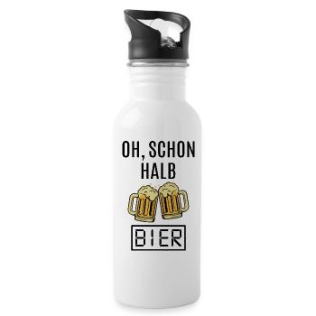 Bier Bierkrug Uhr Bierzelt Biergarten Biertrinker - Trinkflasche mit integriertem Trinkhalm - Weiß - Rechts