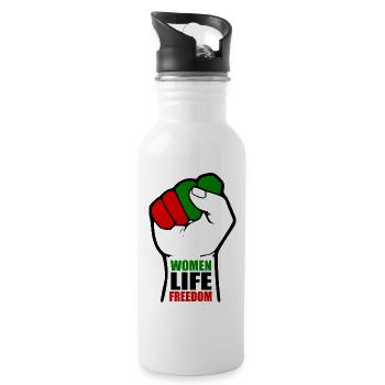 Women life freedom - Trinkflasche mit integriertem Trinkhalm - Weiß - Rechts