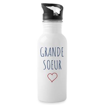GRANDE SOEUR COEUR - Gourde avec paille intégrée - blanc - Droite