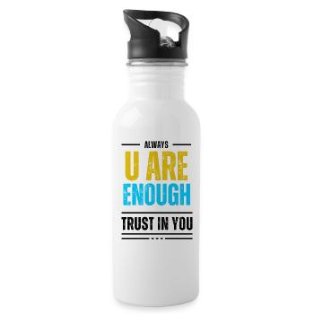 You are enough. - Trinkflasche mit integriertem Trinkhalm - Weiß - Rechts