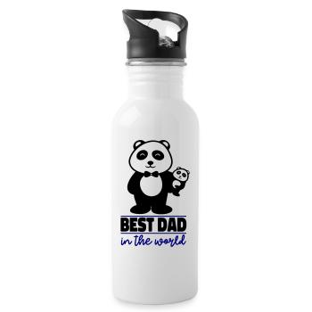 Best dad in the world - Water bottle with straw - white - Right