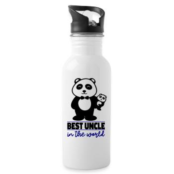 Best Uncle in the World - Water bottle with straw - white - Right