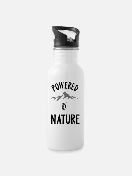 poweredbynature - Gourde avec paille intégrée - blanc