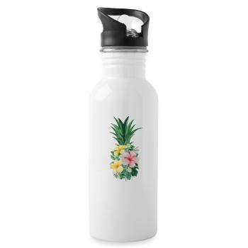 Ananas - Gourde avec paille intégrée - blanc - Droite