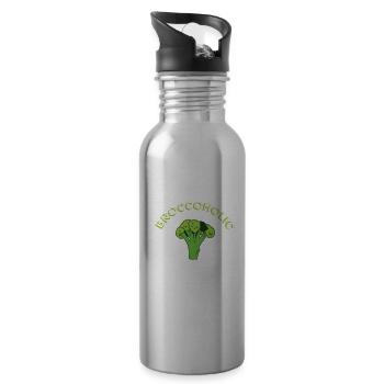 vegan - Gourde avec paille intégrée - argent clair - Droite