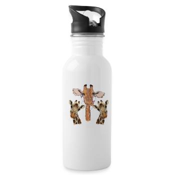 Girafes - Gourde avec paille intégrée - blanc - Droite