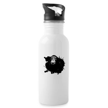Affe - Trinkflasche mit integriertem Trinkhalm - Weiß - Rechts