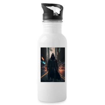 Futuristic Reaper - Water bottle with straw - white - Right