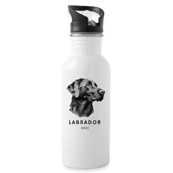 Labrador - Trinkflasche mit integriertem Trinkhalm - Weiß - Rechts