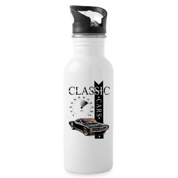 Classic Car - Trinkflasche mit integriertem Trinkhalm - Weiß - Rechts