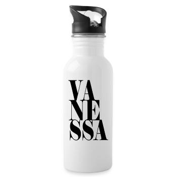 Vanessa Name Vorname Moderne Schrift Wort Art - Trinkflasche mit integriertem Trinkhalm - Weiß - Rechts