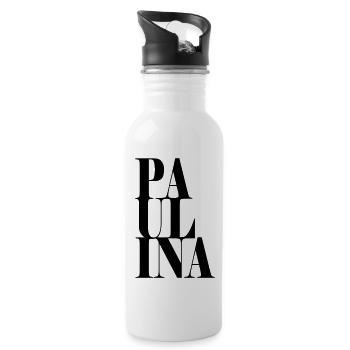 Paulina Name Vorname Moderne Schrift Wort Art - Trinkflasche mit integriertem Trinkhalm - Weiß - Rechts