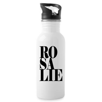 Rosalie Nom Prénom Police moderne Word Art - Gourde avec paille intégrée - blanc - Droite