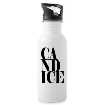 Candice Nom Prénom Police moderne Word Art - Gourde avec paille intégrée - blanc - Droite