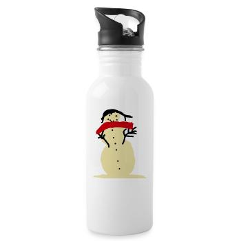 Snowman - Water bottle with straw - white - Right