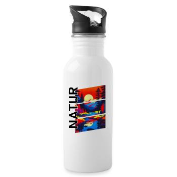 Nature - Water bottle with straw - white - Right