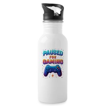 Gaming Vector Pixel Art – Paused for Gaming - Water bottle with straw - white - Right